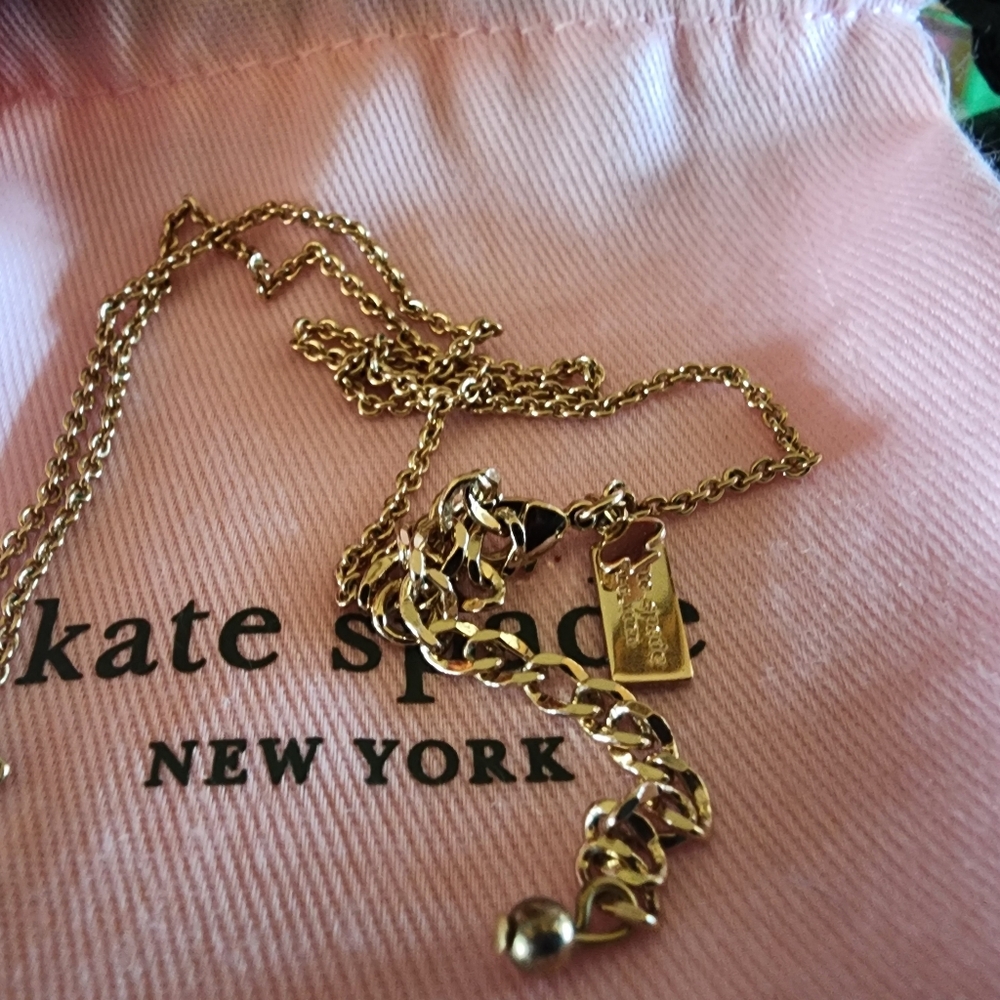 KATE SPADE Sailor's Knot Pave Pendant Gold-Tone Necklace - Picture 11 of 14
